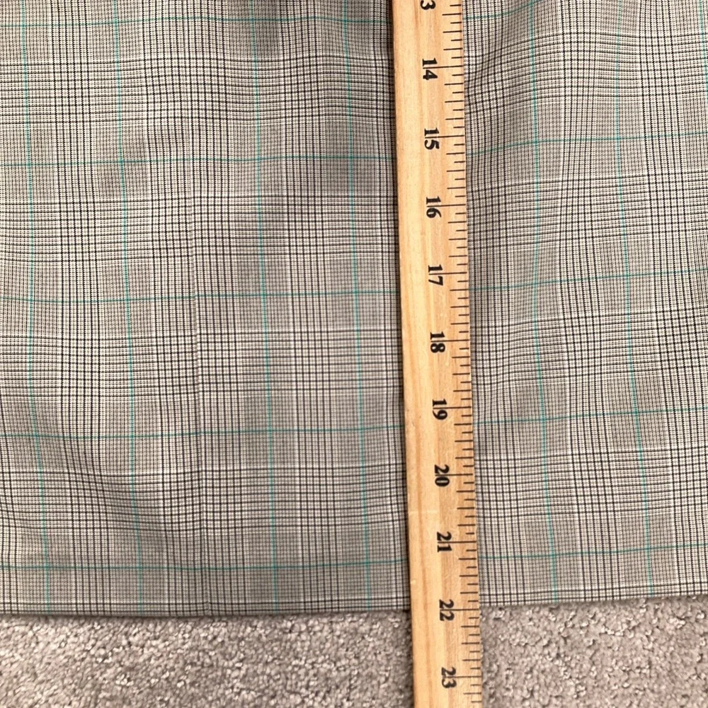 Evan Picone Skirt Suit Womens 16 Beige Turquoise Glen Plaid 2 pc Business Office